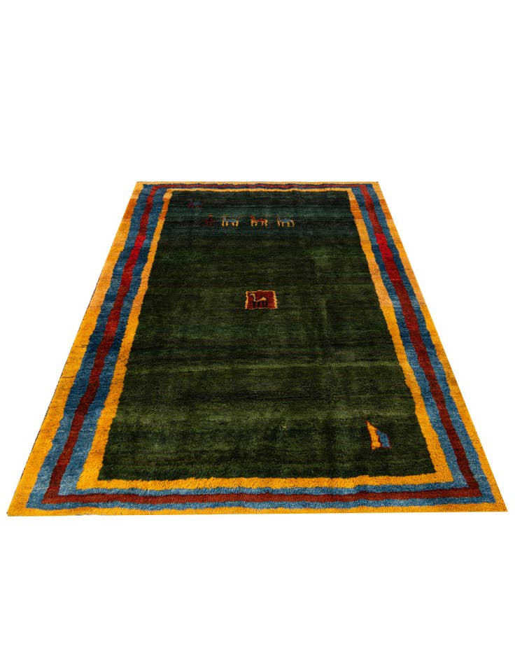 Detail image of 6' 9 x 9' 8 Hand Knotted Gabbeh Wool Rug