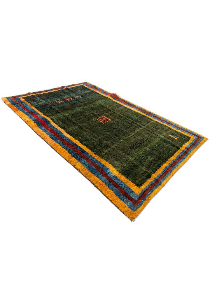 6' 9 x 9' 8 Hand Knotted Gabbeh Wool Rug