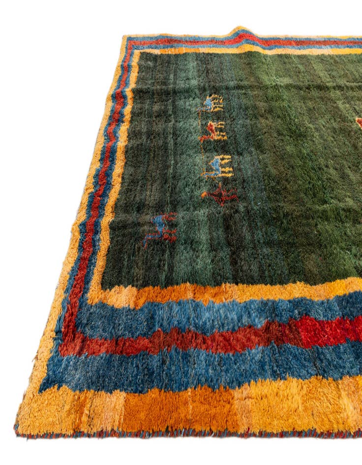 Detail image of 6' 9 x 9' 8 Hand Knotted Gabbeh Wool Rug