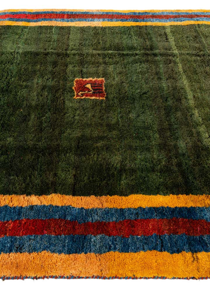6' 9 x 9' 8 Hand Knotted Gabbeh Wool Rug