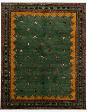 5' 2 x 6' 7 Hand Knotted Gabbeh Oriental Wool Rug