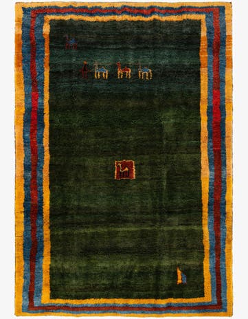 6' 9 x 9' 8 Hand Knotted Gabbeh Wool Rug