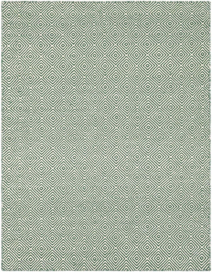 Detail image of 4' 1 x 6' 1 Hand Woven Geo Trellis Flatweave Rug