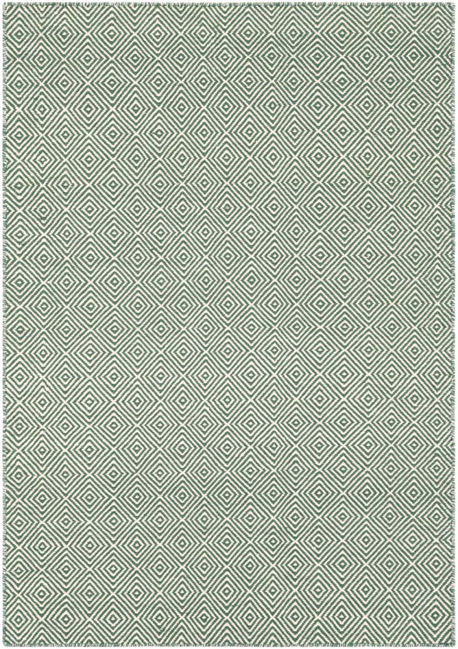 Detail image of 4' 1 x 6' 1 Hand Woven Geo Trellis Flatweave Rug