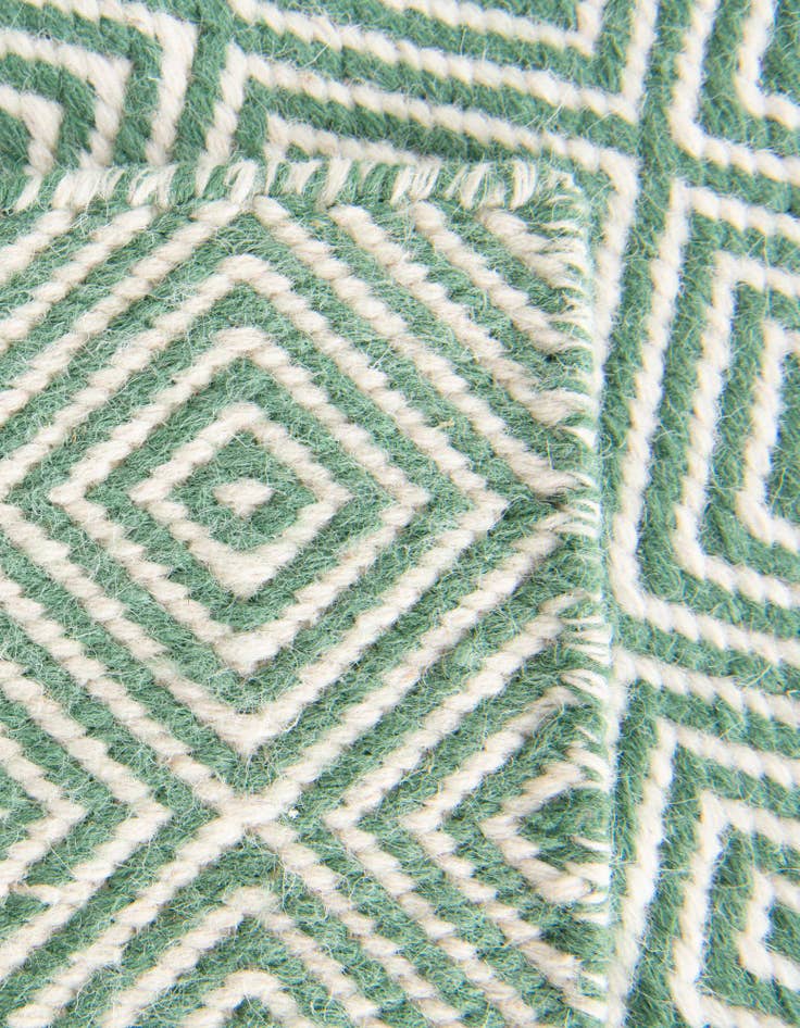 Detail image of 4' 1 x 6' 1 Hand Woven Geo Trellis Flatweave Rug