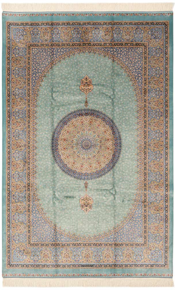 4' 9 x 7' 5 Ghom Design Rug