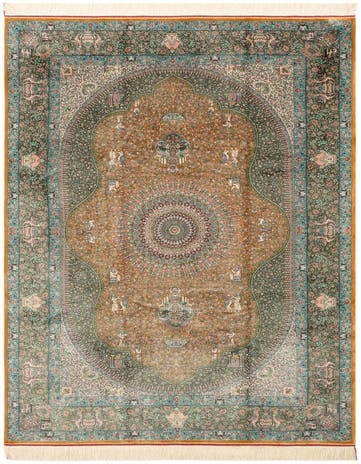 4' 10 x 7' 4 Ghom Design Rug
