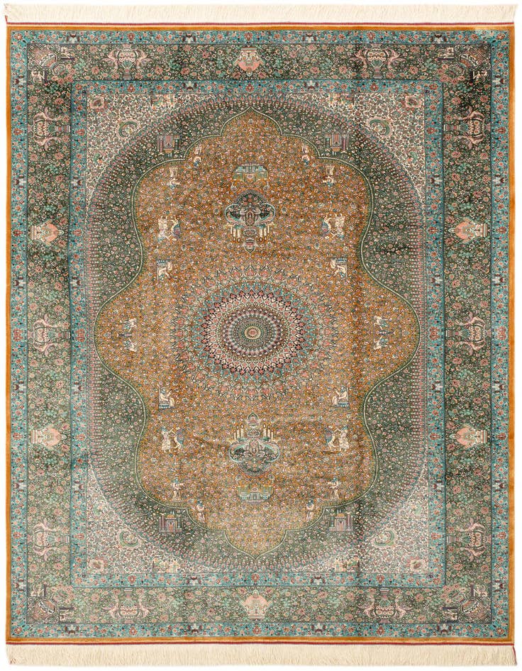 Detail image of 4' 10 x 7' 4 Ghom Design Rug