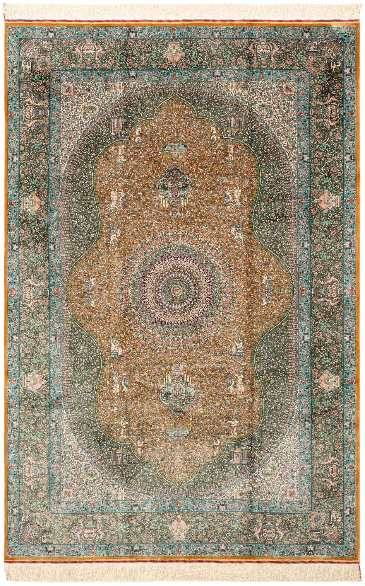 4' 10 x 7' 4 Ghom Design Rug