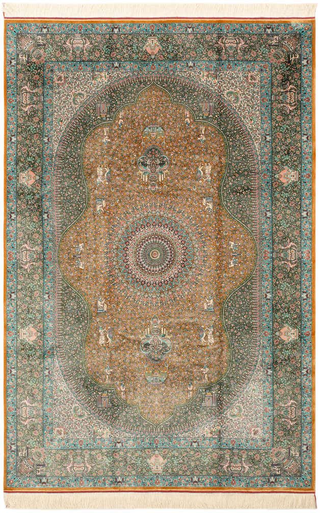 4' 10 x 7' 4 Ghom Design Rug