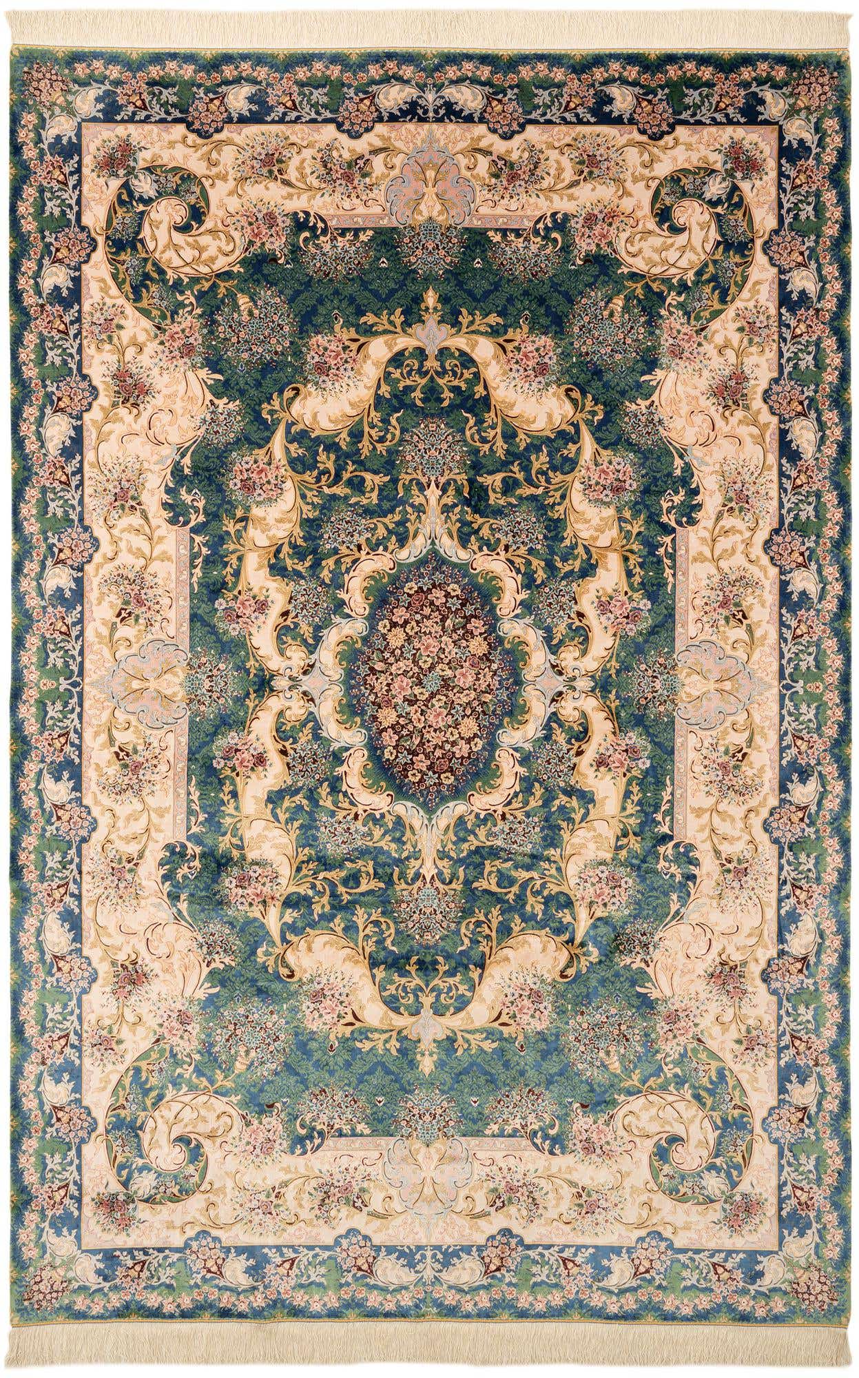 6' 5 x 9' 7 Ghom Design Rug