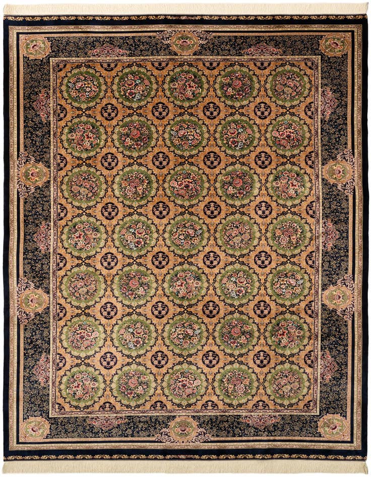 Detail image of 6' 6 x 9' 8 Ghom Design Rug
