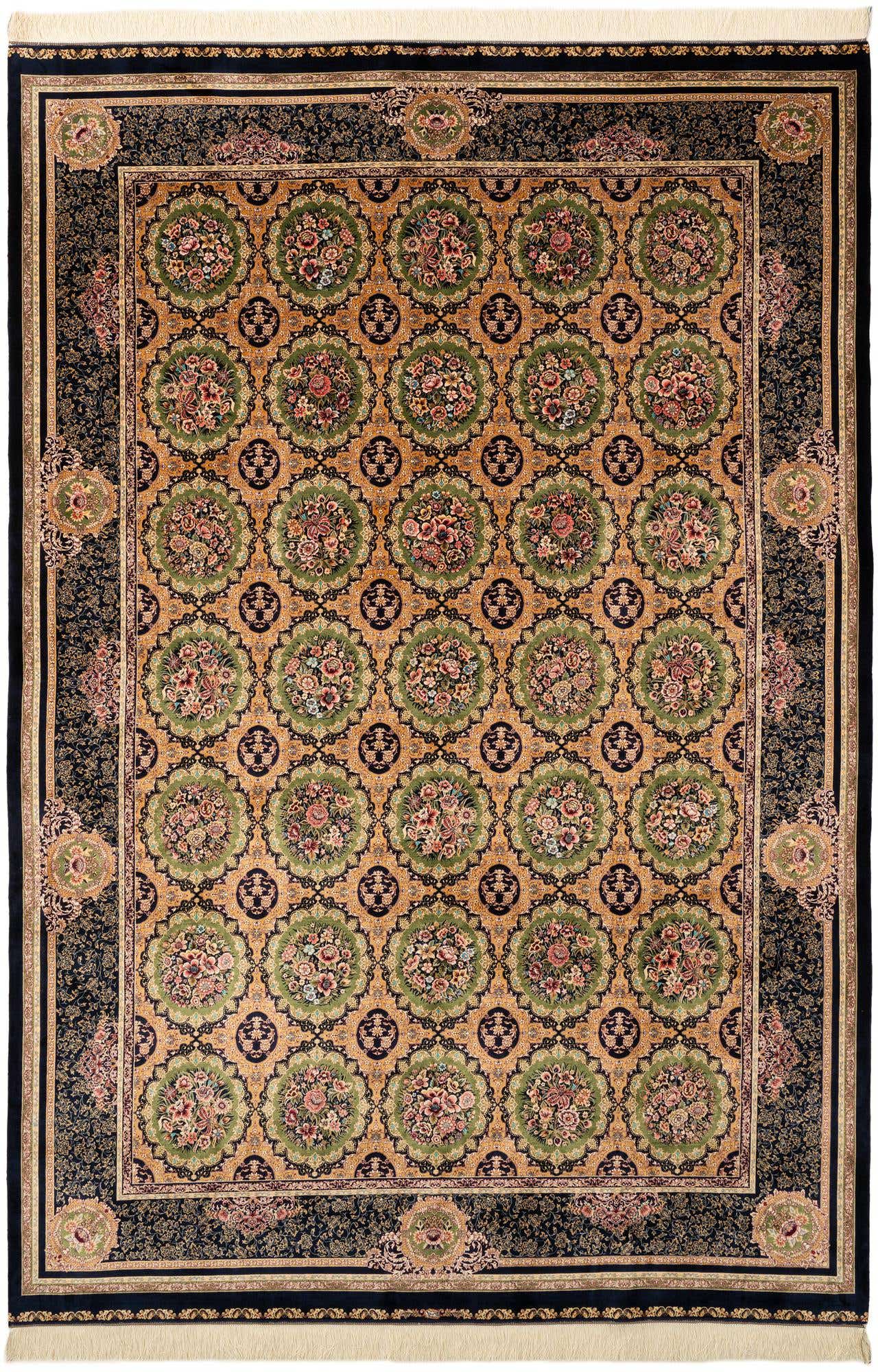 6' 6 x 9' 8 Ghom Design Rug