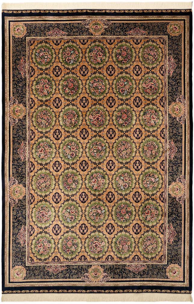 6' 6 x 9' 8 Ghom Design Rug