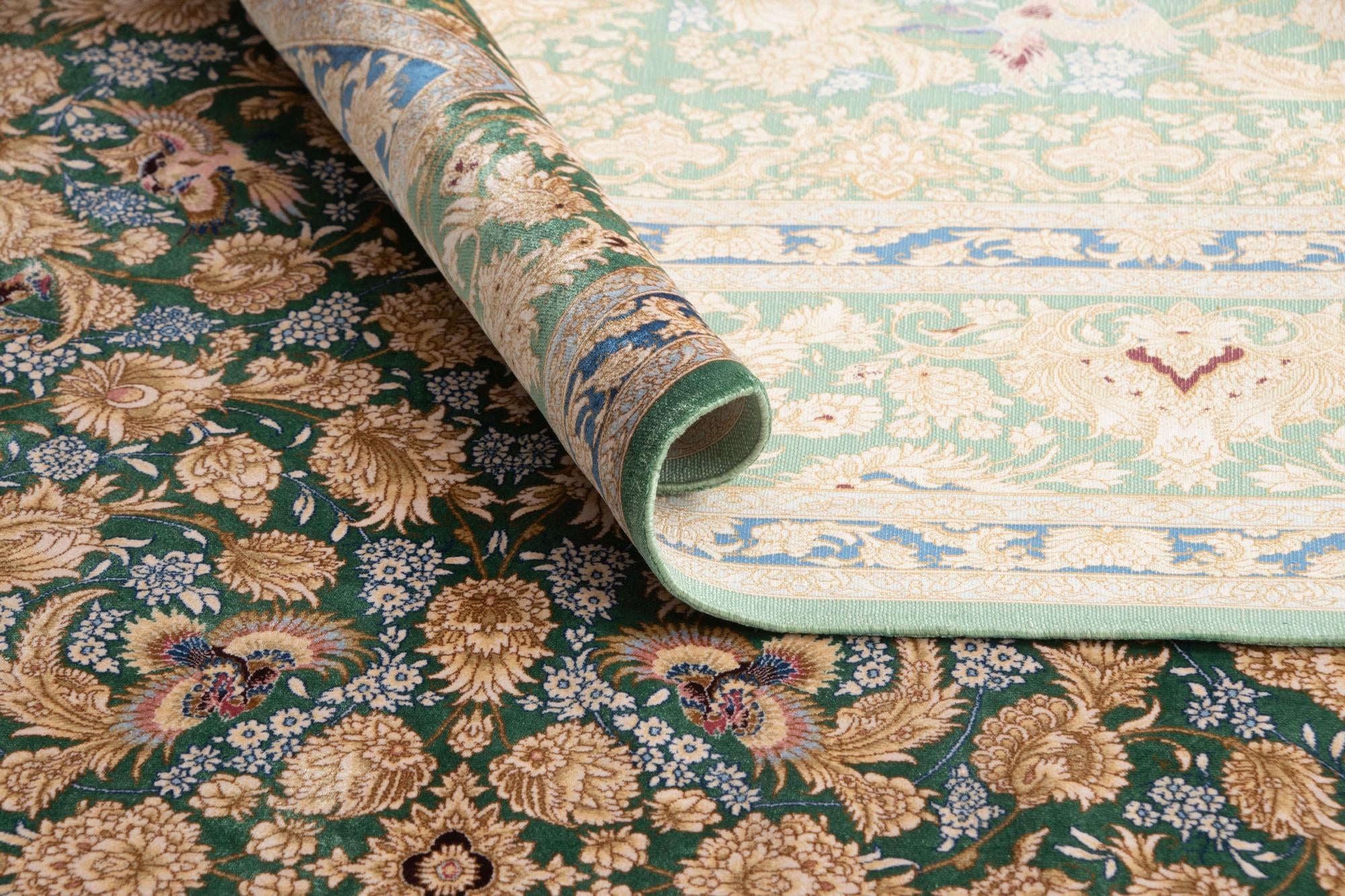 5' 11 x 9' 2 Ghom Design Rug