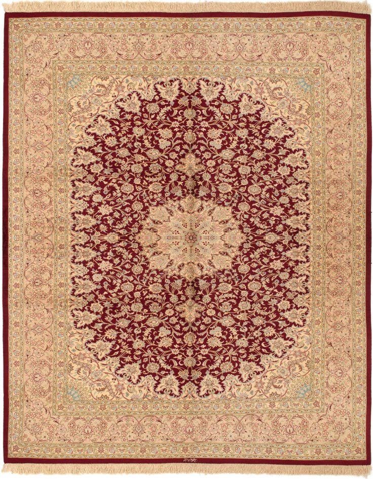 Detail image of 4' 4 x 6' 6 Ghom Silk Rug