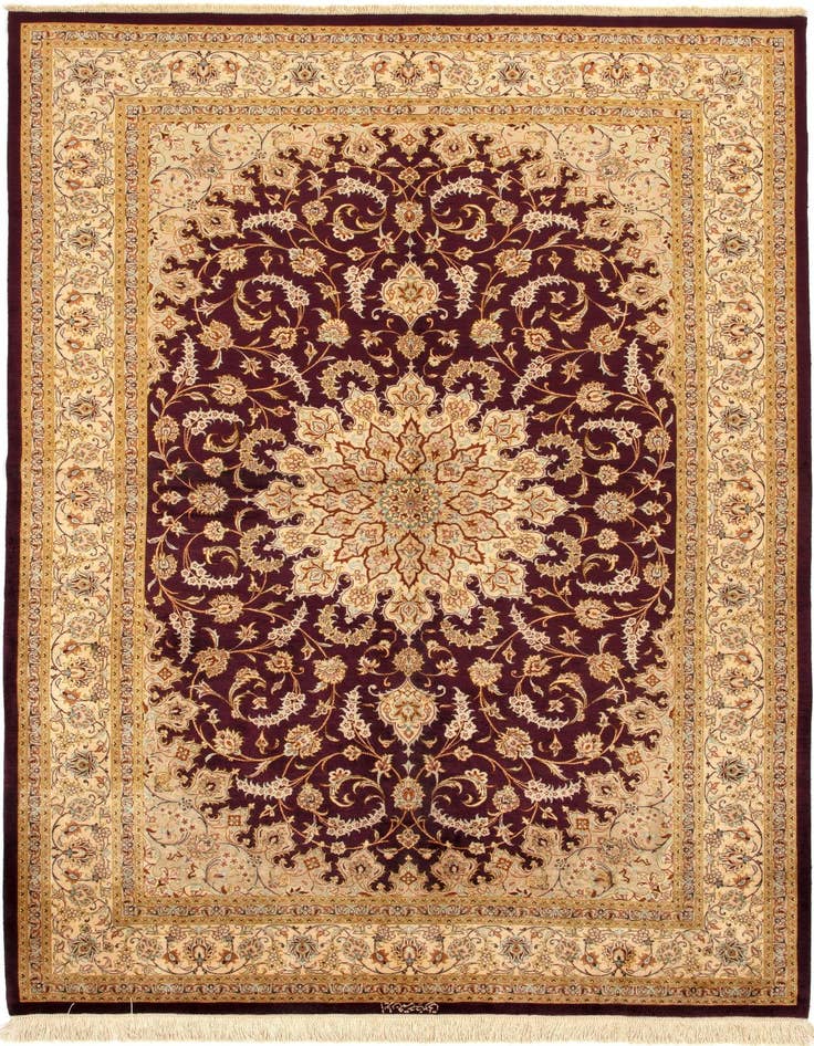 Detail image of 5' 1 x 7' 7 Ghom Silk Rug