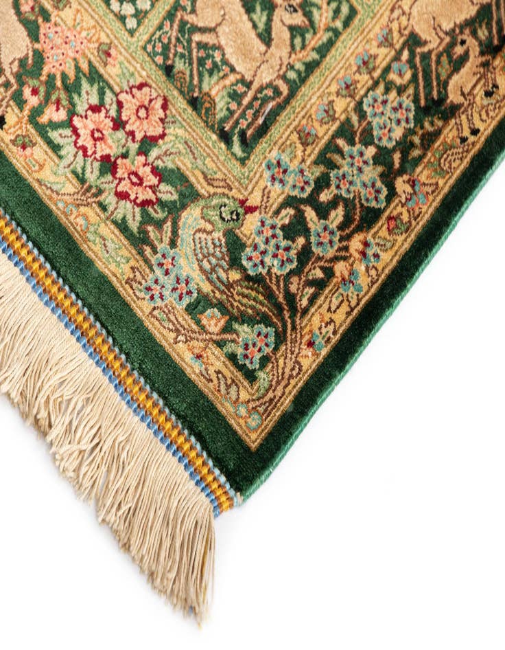 Detail image of 1' 10 x 2' 10 Ghom Silk Rug