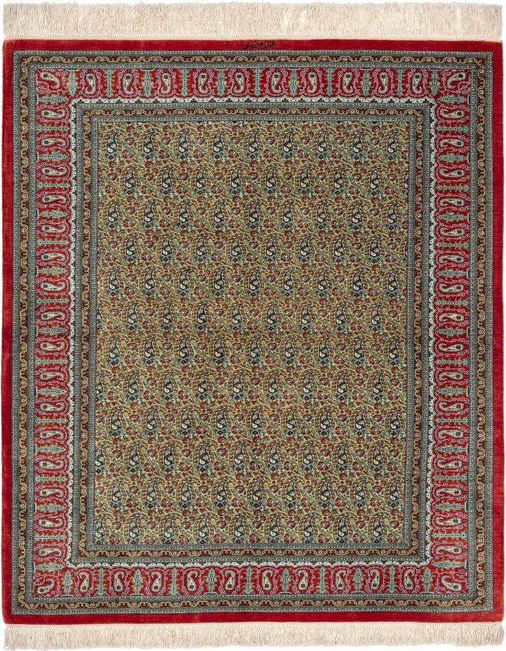 Detail image of 3' 3 x 4' 8 Ghom Silk Rug