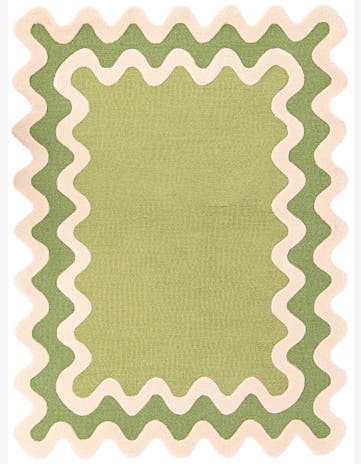 Green Happy Rugs Wiggles Wool
