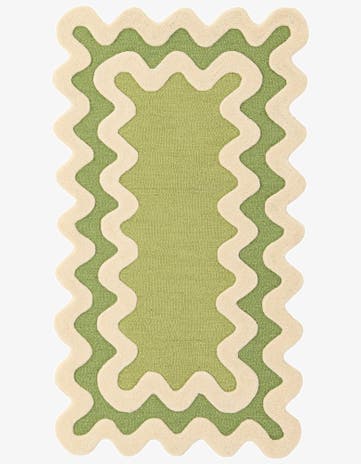 Green Happy Rugs Wiggles Wool