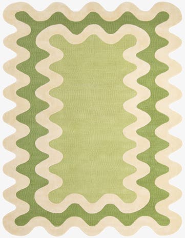 Green Happy Rugs Wiggles Wool