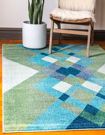 Green Washable Hyacinth Rug