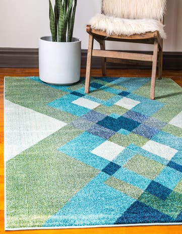 Green Washable Hyacinth Rug