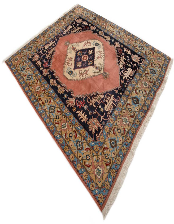 Detail image of 8' x 9'  Hand Knotted Indo Tabriz Wool Rug