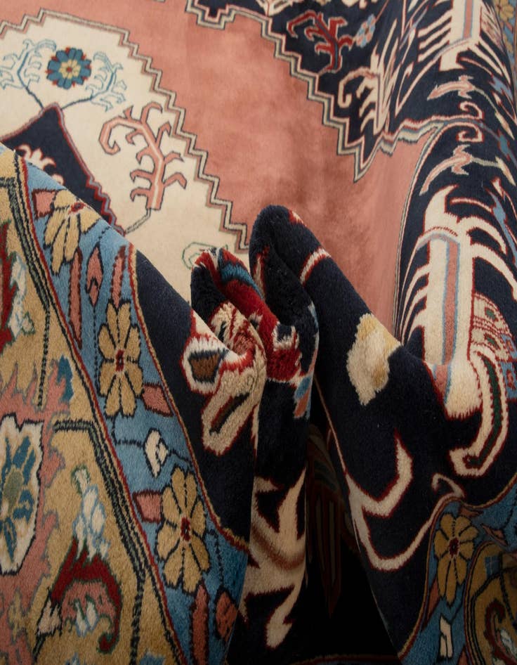 Detail image of 8' x 9'  Hand Knotted Indo Tabriz Wool Rug