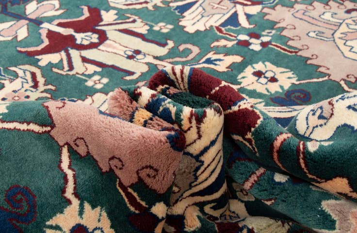Detail image of 8' 3 x 11' 9 Hand Knotted Indo Tabriz Wool Rug