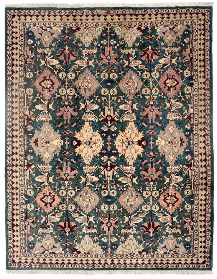 Detail image of 8' 3 x 11' 9 Hand Knotted Indo Tabriz Wool Rug