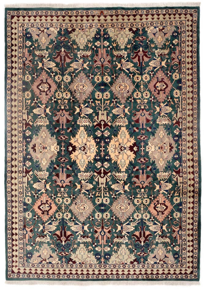 Detail image of 8' 3 x 11' 9 Hand Knotted Indo Tabriz Wool Rug