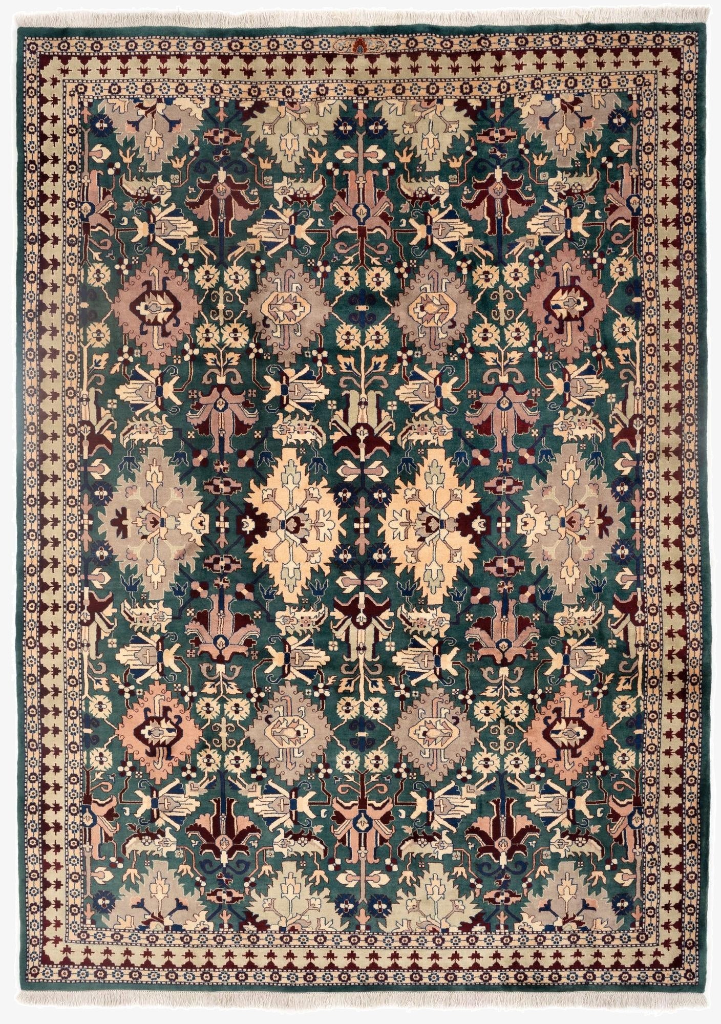 8' 3 x 11' 9  Hand Knotted Indo Tabriz Wool Rug