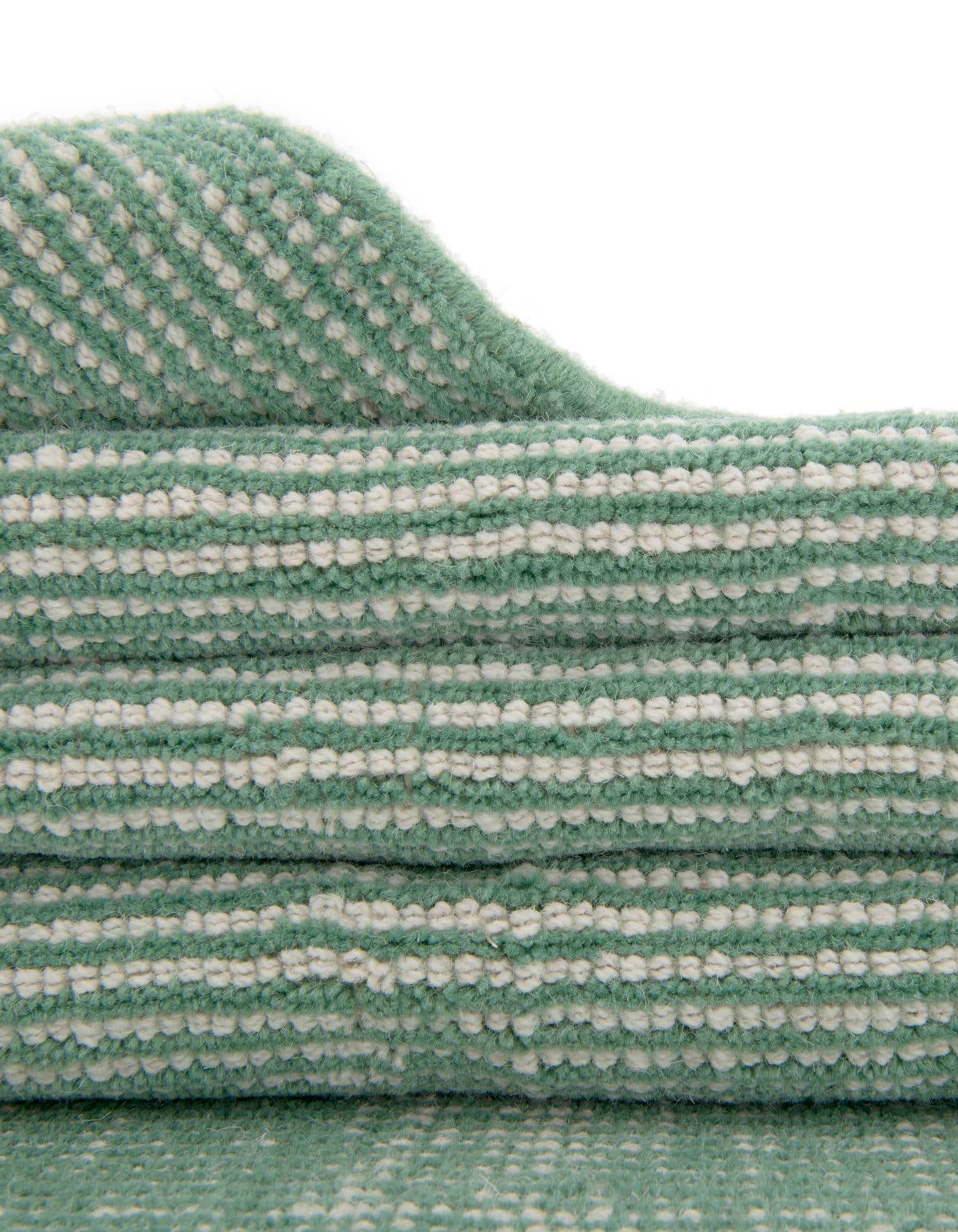 Custom Green Hand Woven Jill Zarin English Manor Wool Rug