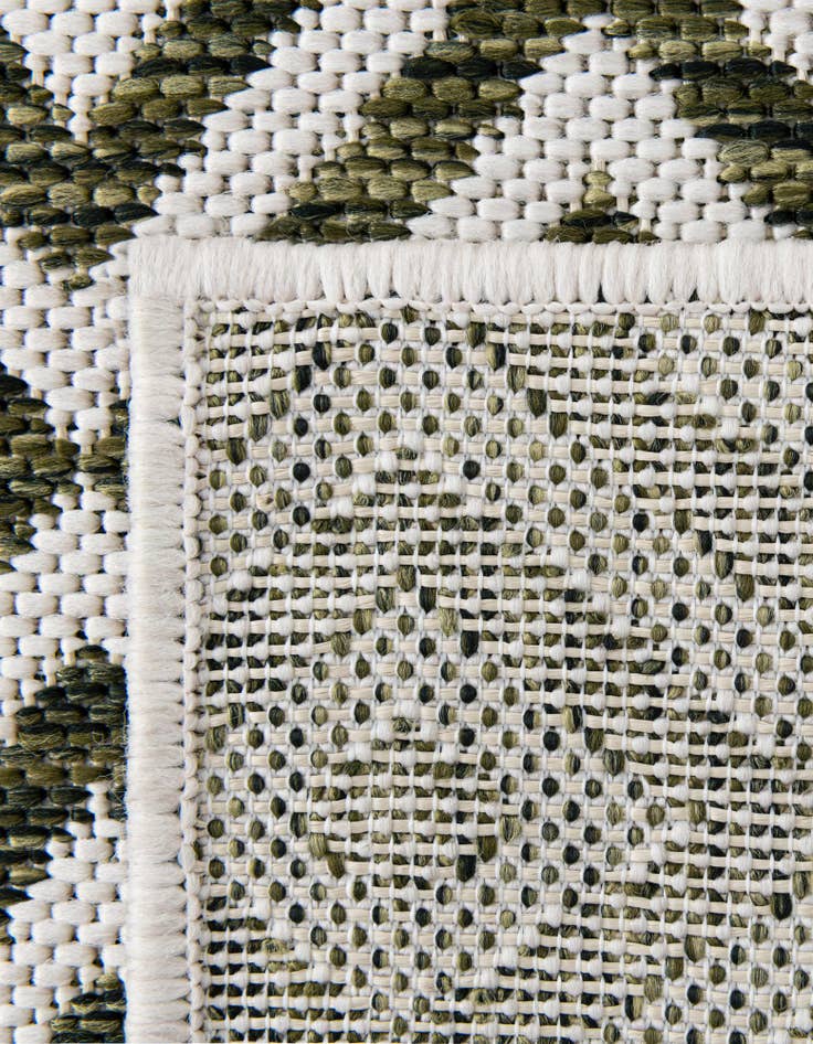 Detail image of Custom Green Easy-Clean Jill Zarin Indoor / Outdoor Rug