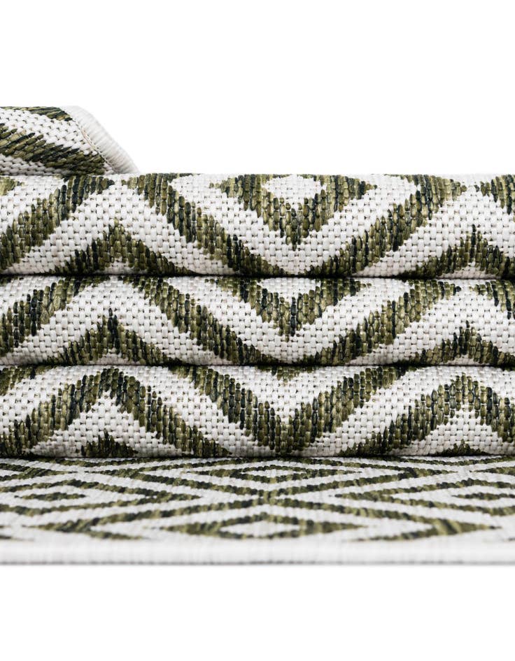 Detail image of Custom Green  Washable Jill Zarin Indoor / Outdoor Rug