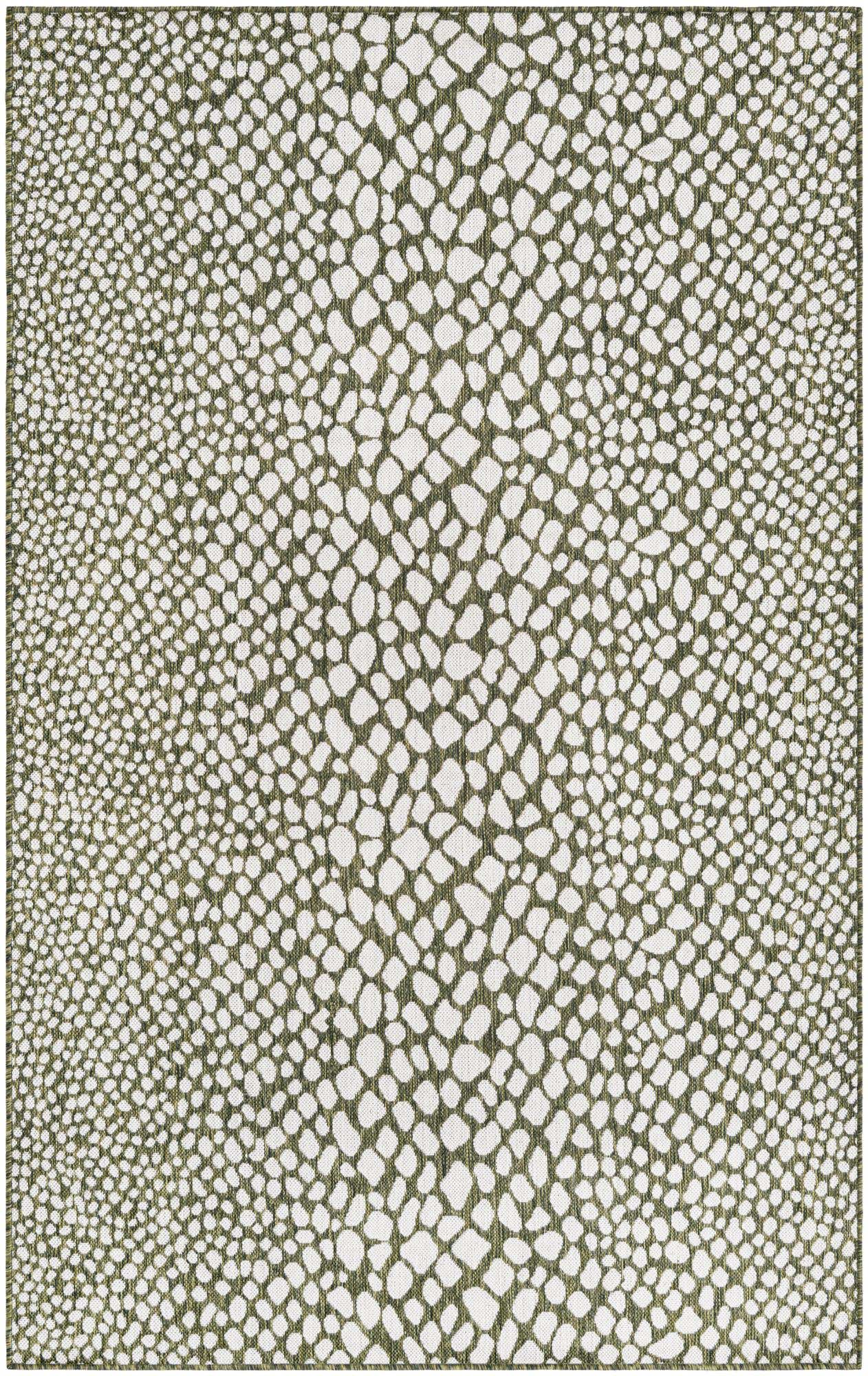 Custom Green Easy-Clean Jill Zarin Indoor / Outdoor Rug