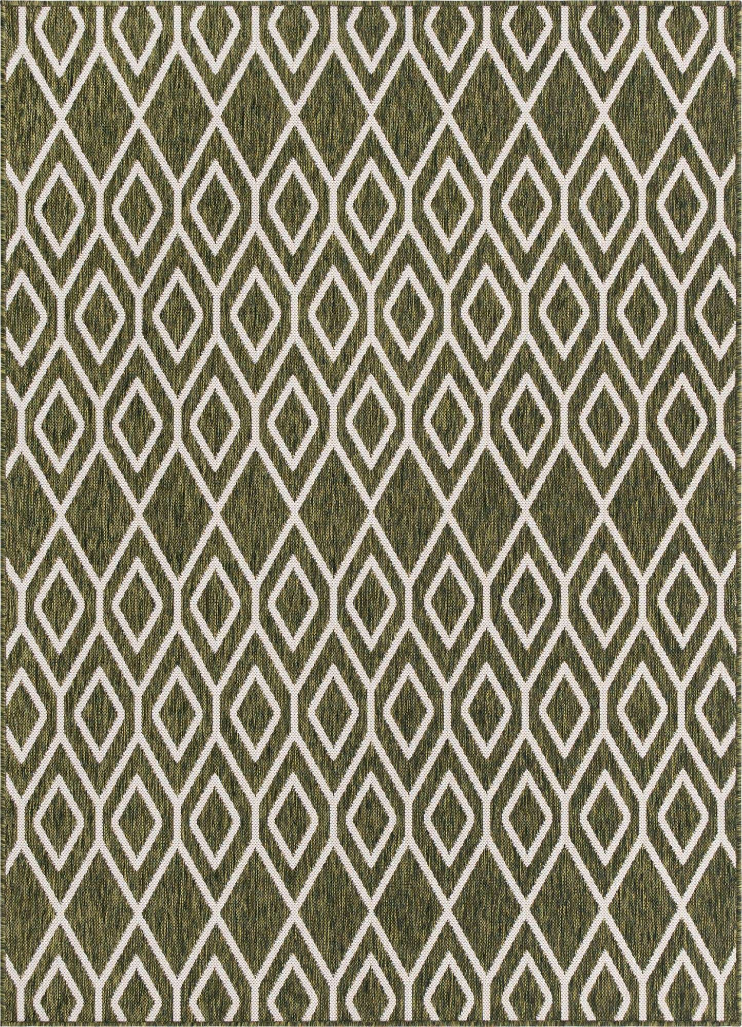 Custom Green Easy-Clean Jill Zarin Indoor / Outdoor Rug