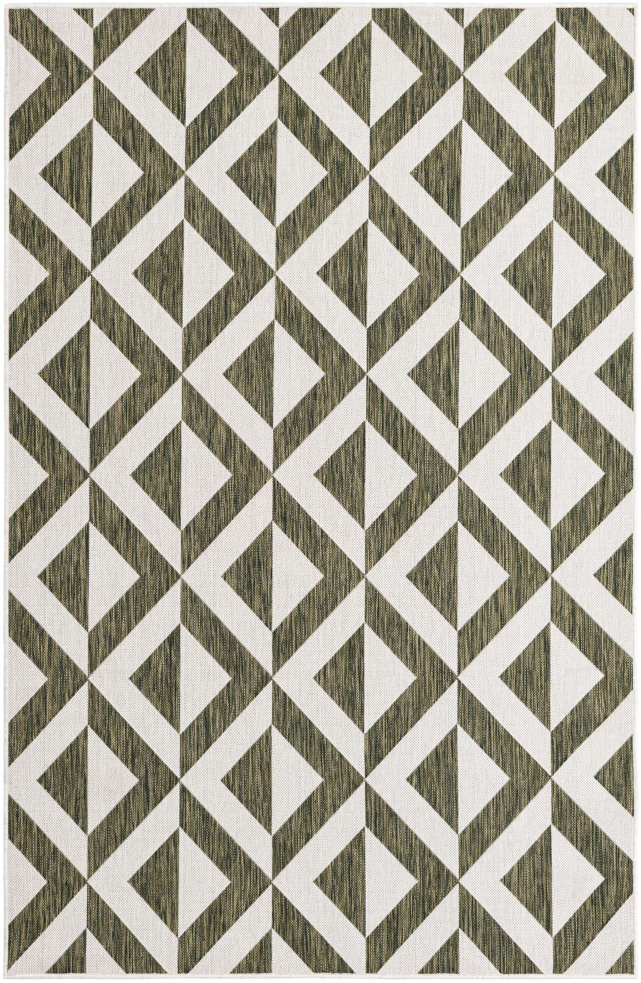 Custom Green Easy-Clean Jill Zarin Indoor / Outdoor Rug