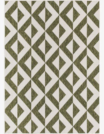 Green Easy-Clean Jill Zarin Napa Indoor / Outdoor Rug
