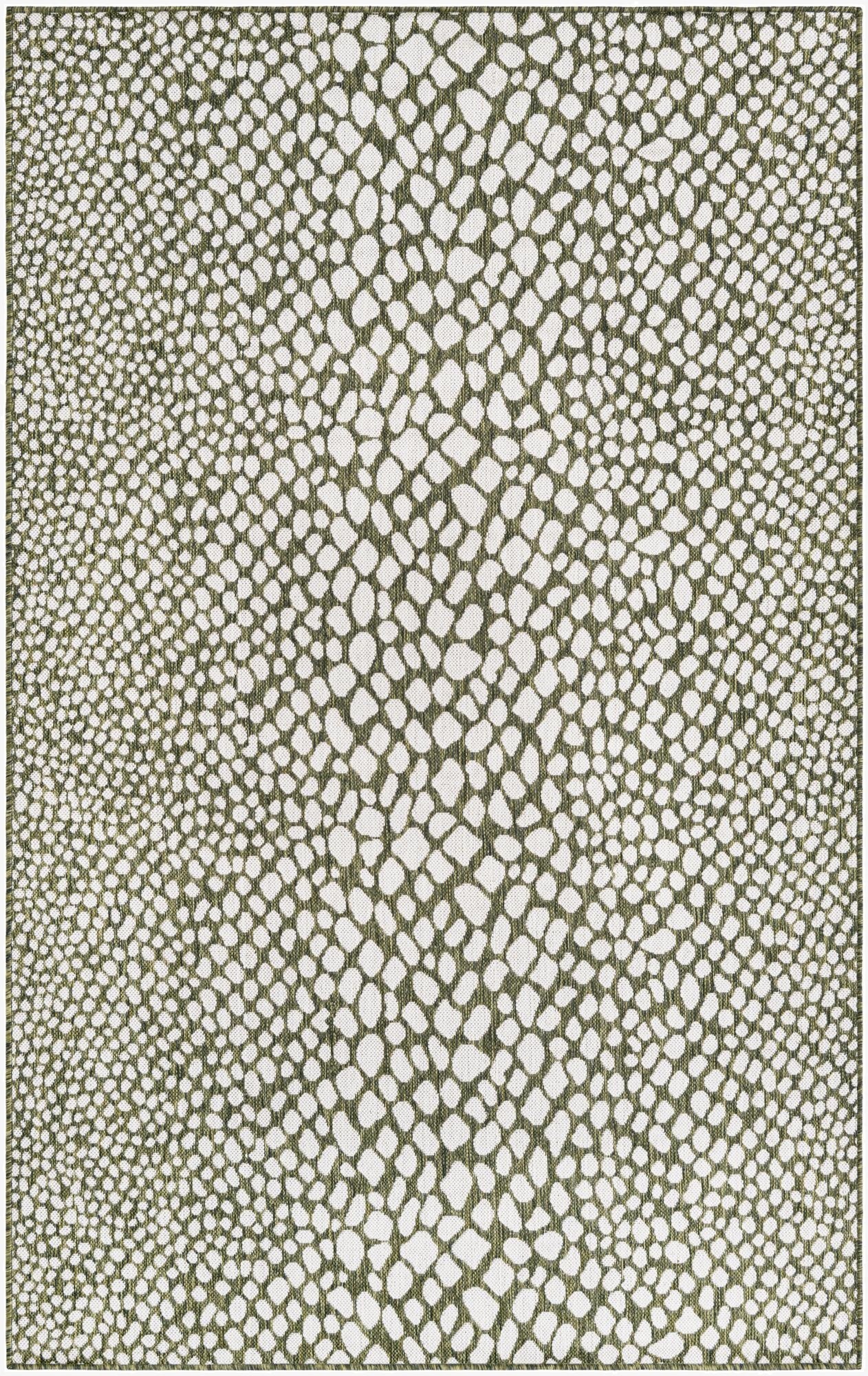 Custom Green  Washable Jill Zarin Indoor / Outdoor Rug