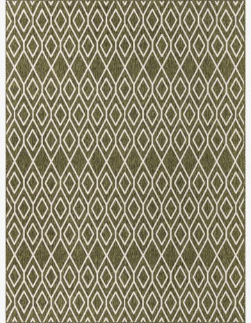 Green Easy-Clean Jill Zarin Turks and Caicos Indoor / Outdoor Rug