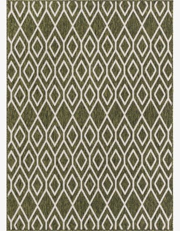 Green Easy-Clean Jill Zarin Turks and Caicos Indoor / Outdoor Rug