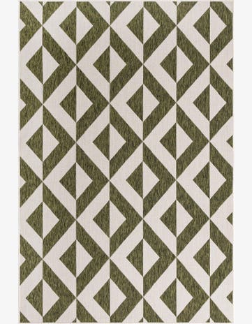 Green Easy-Clean Jill Zarin Napa Indoor / Outdoor Rug
