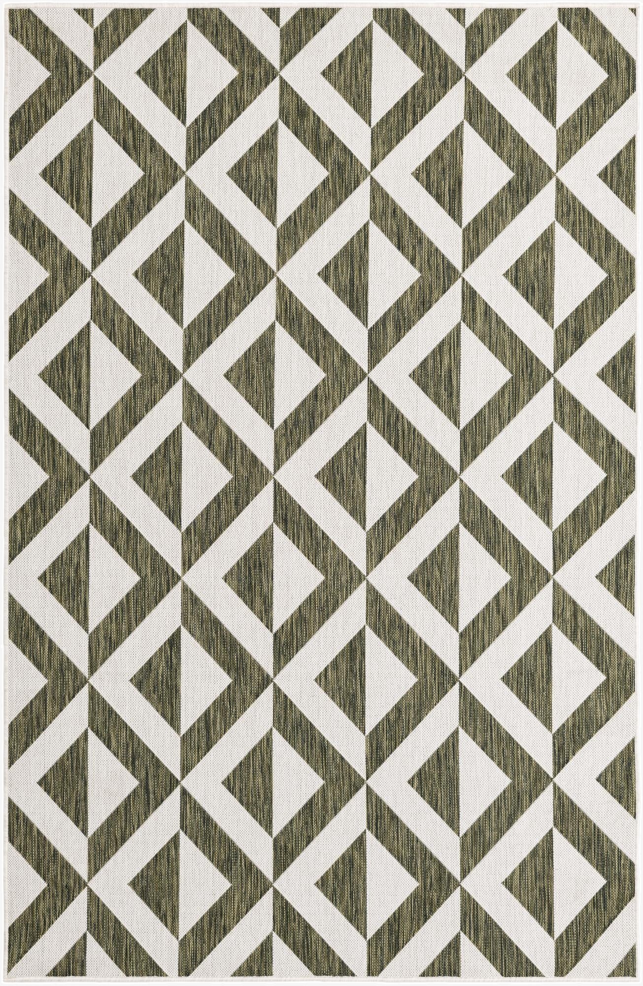 Custom Green  Washable Jill Zarin Indoor / Outdoor Rug