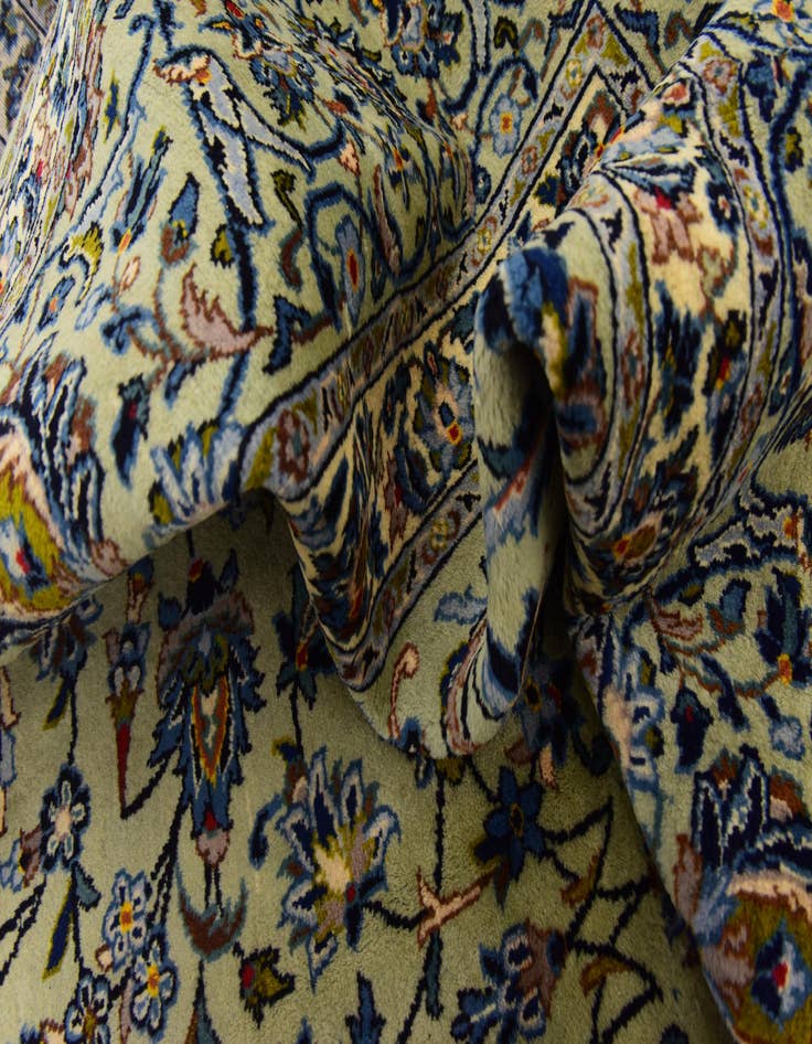 Detail image of 9' x 12' 10 Hand Knotted Kashan Persian Wool Rug