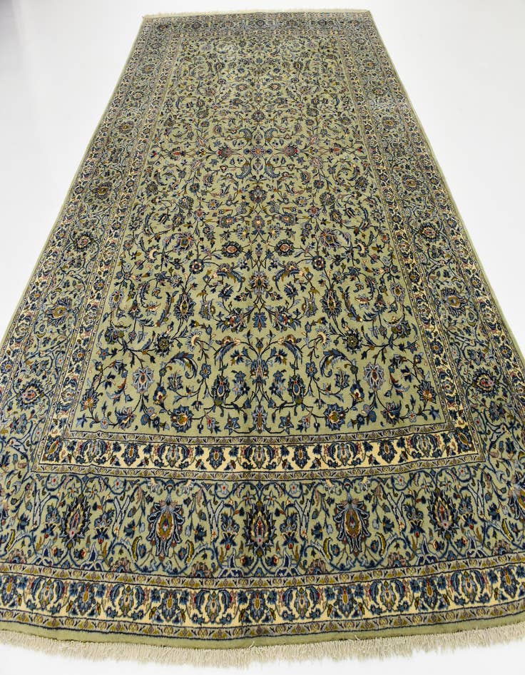 Detail image of 9' x 12' 10 Hand Knotted Kashan Persian Wool Rug