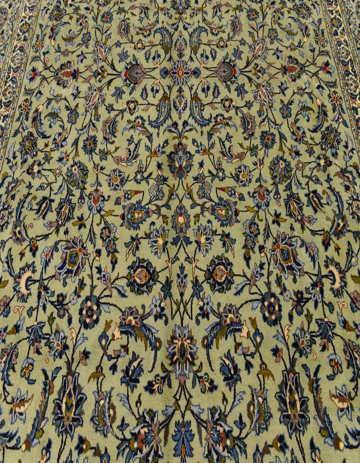 Detail image of 9' x 12' 10 Hand Knotted Kashan Persian Wool Rug