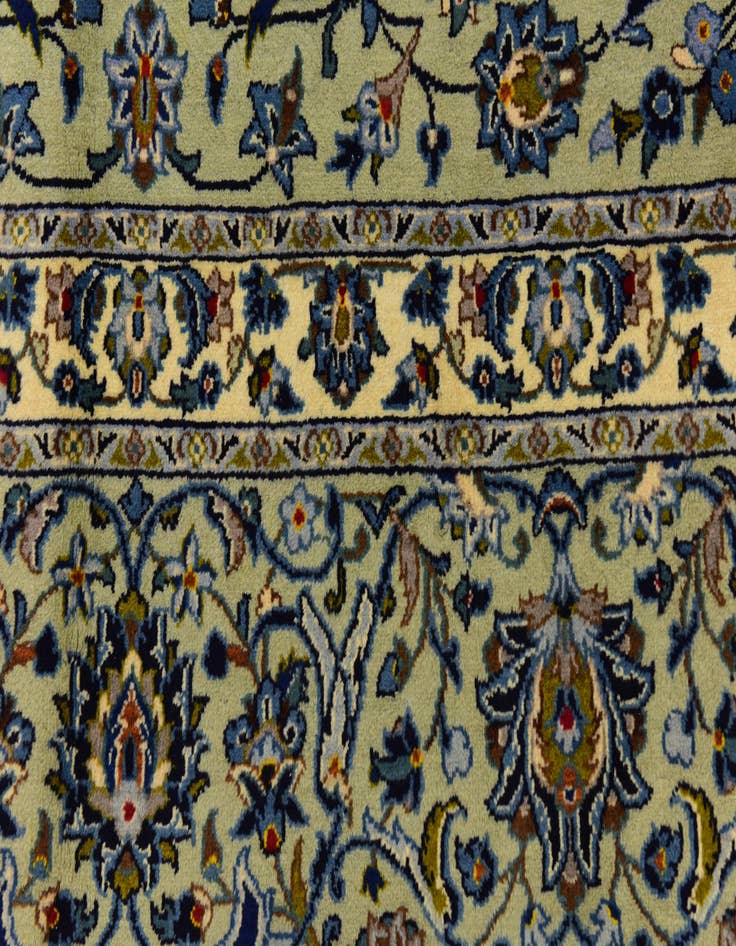 Detail image of 9' x 12' 10 Hand Knotted Kashan Persian Wool Rug